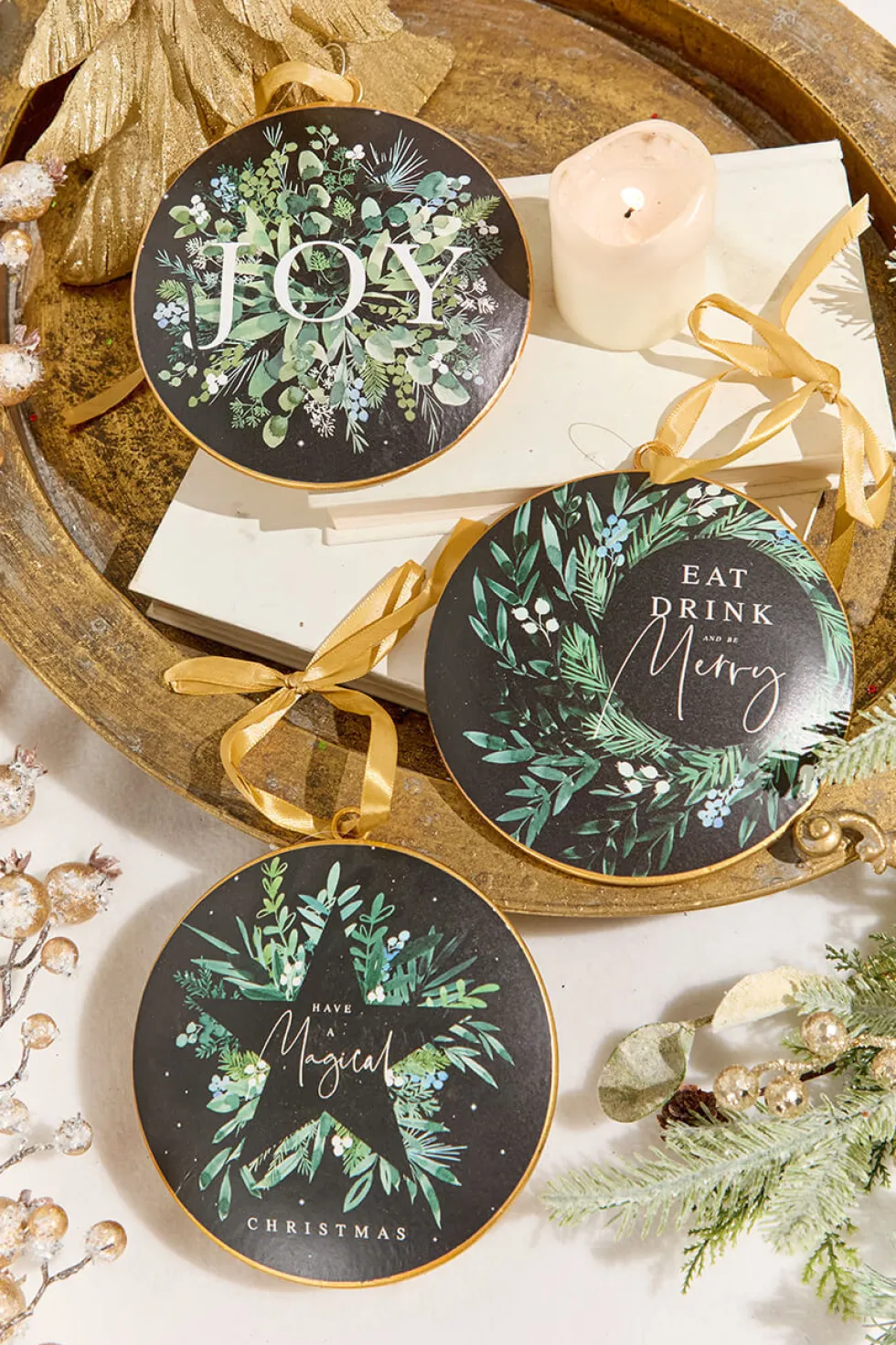 6" Metal Disc Ornament