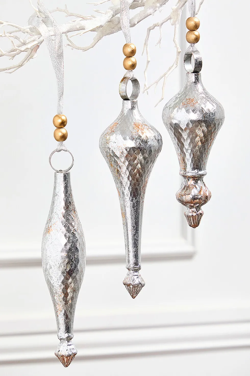 12" Metal Finial Ornaments