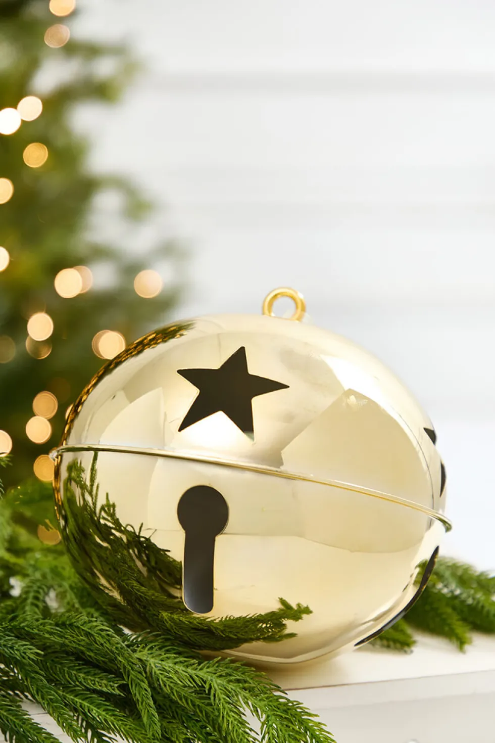 8" Metallic Gold Bell Ornament