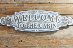 36” Metal Welcome To The Cabin Wall Sign