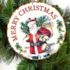 8" Metal with Glitter Vintage Merry Christmas