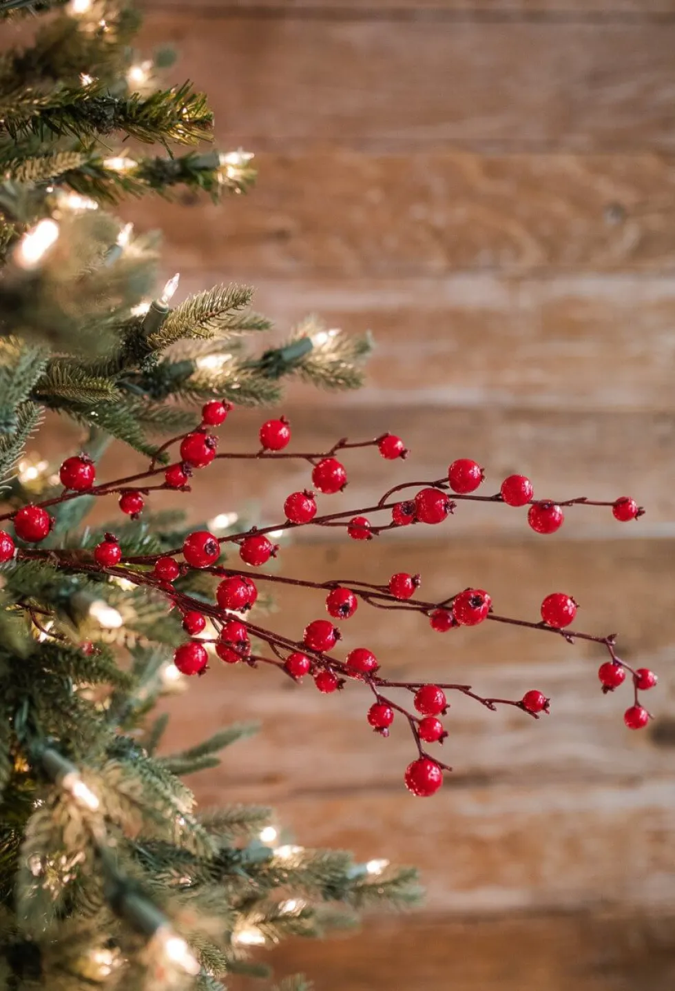 30” Mini Red Pomegranate Christmas Spray