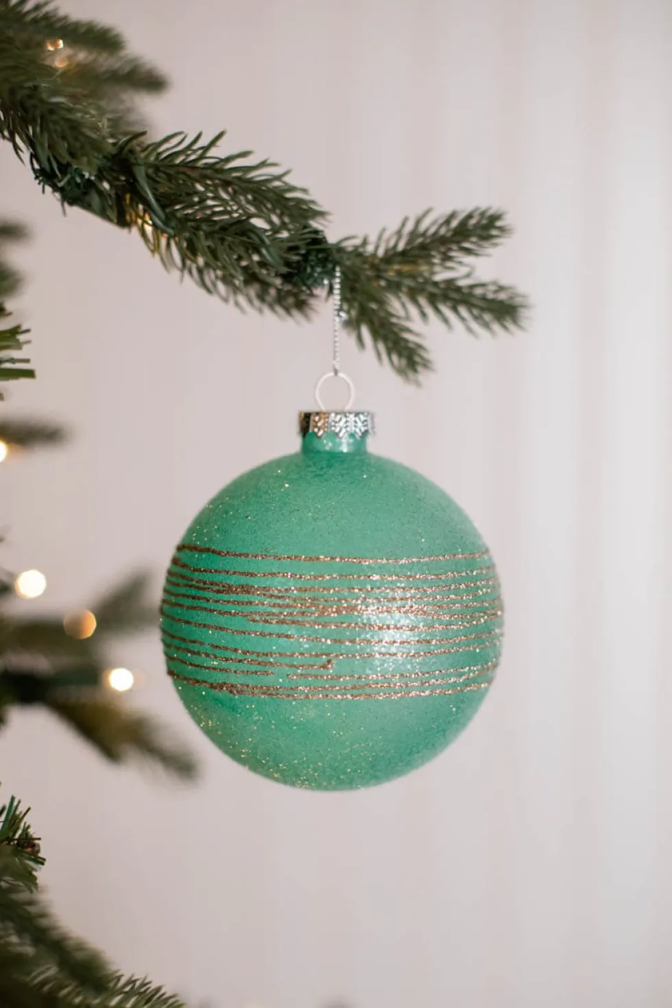 4-7" Mint Glitter Sweet Shoppe Ornament - 3 Pc/Box