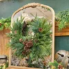 26” Mixed Greens with Pinecones Swag Wreath