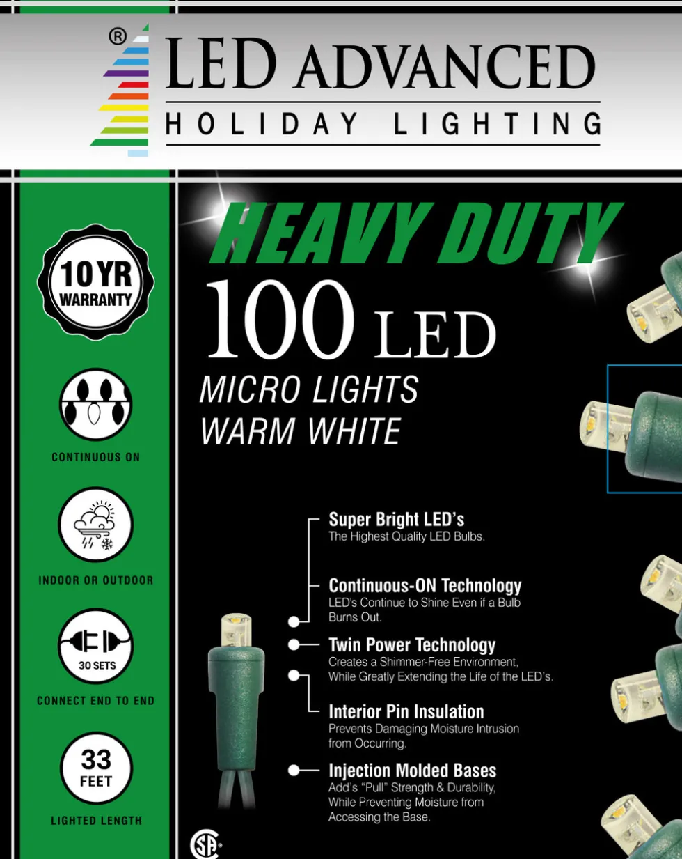 5mm Warm White 100 LED Light Set