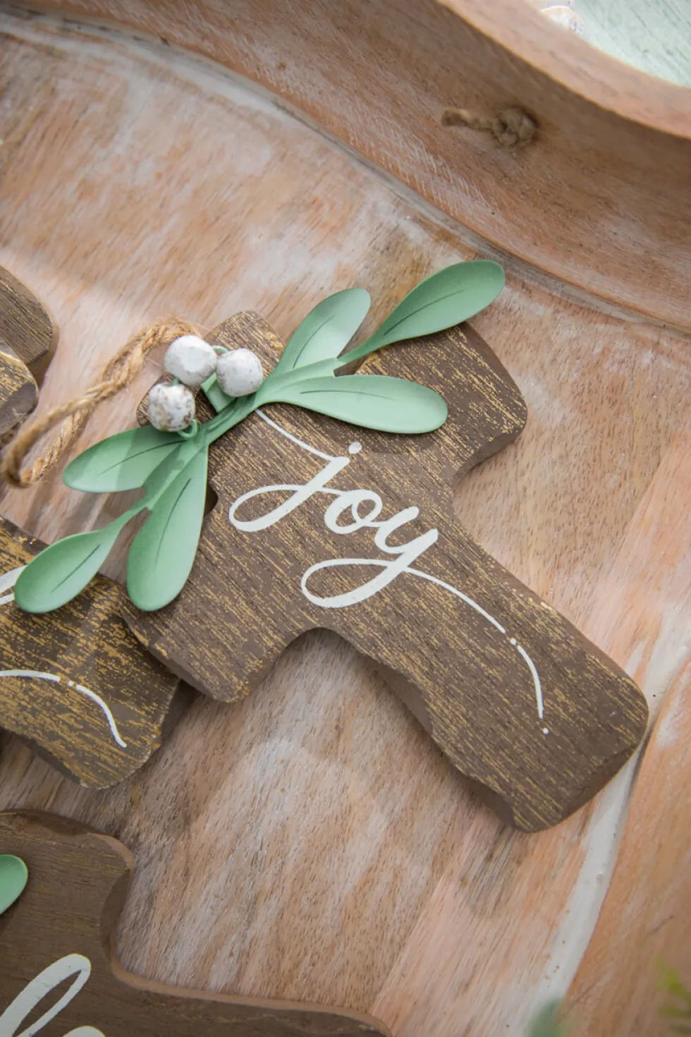 6" Natural Wood Cross Ornament