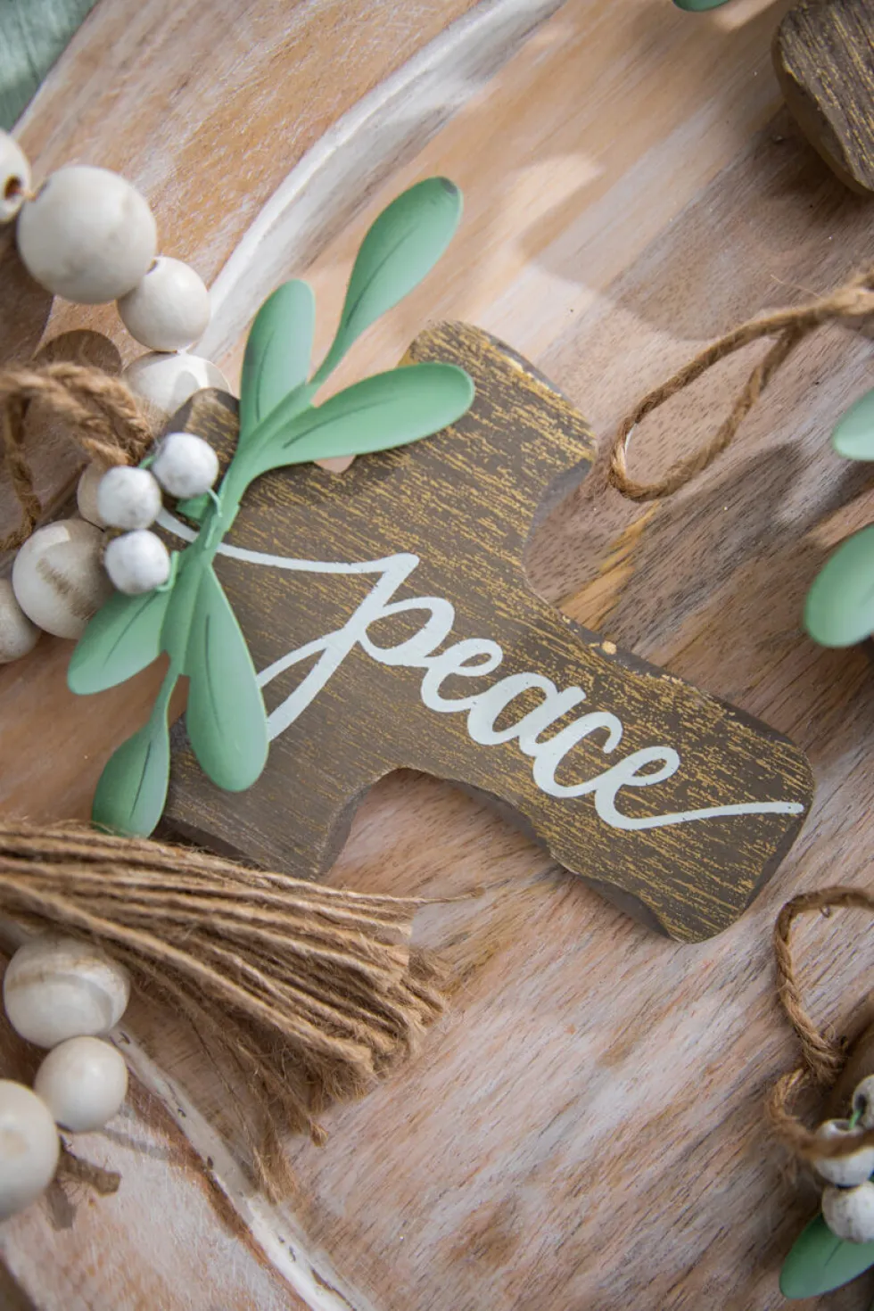 6" Natural Wood Cross Ornament