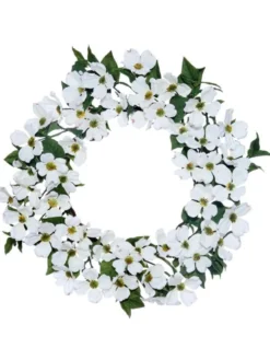 20” North American Dogwood Wreath - White