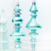 9.5" Northern Sky Blue Glass Finial Ornament