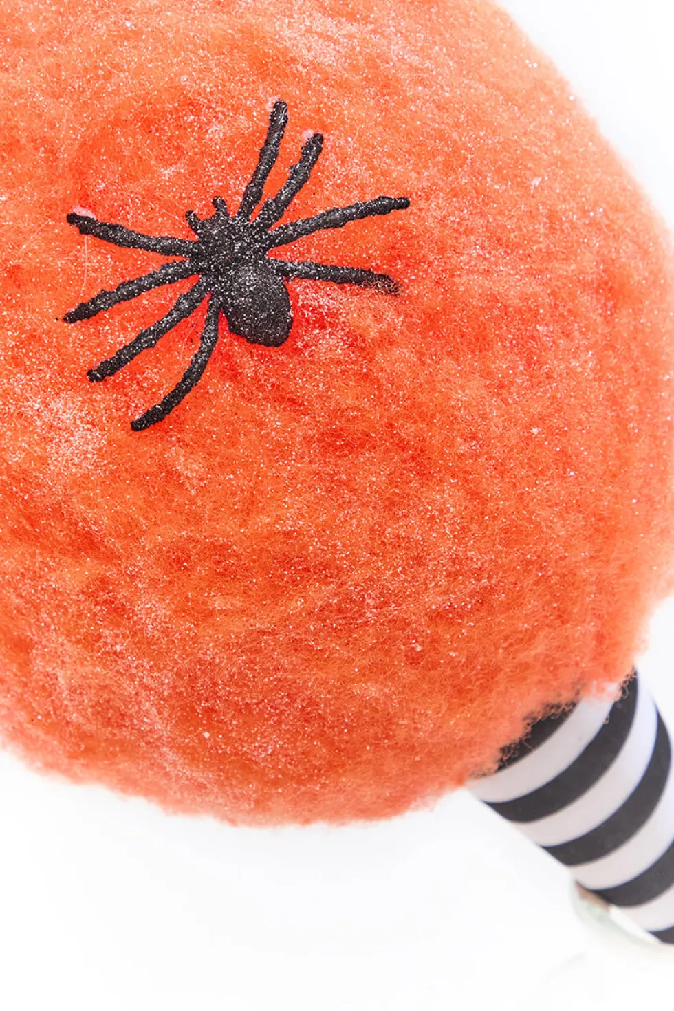 14" Orange Glitter Cotton Candy Halloween Ornament