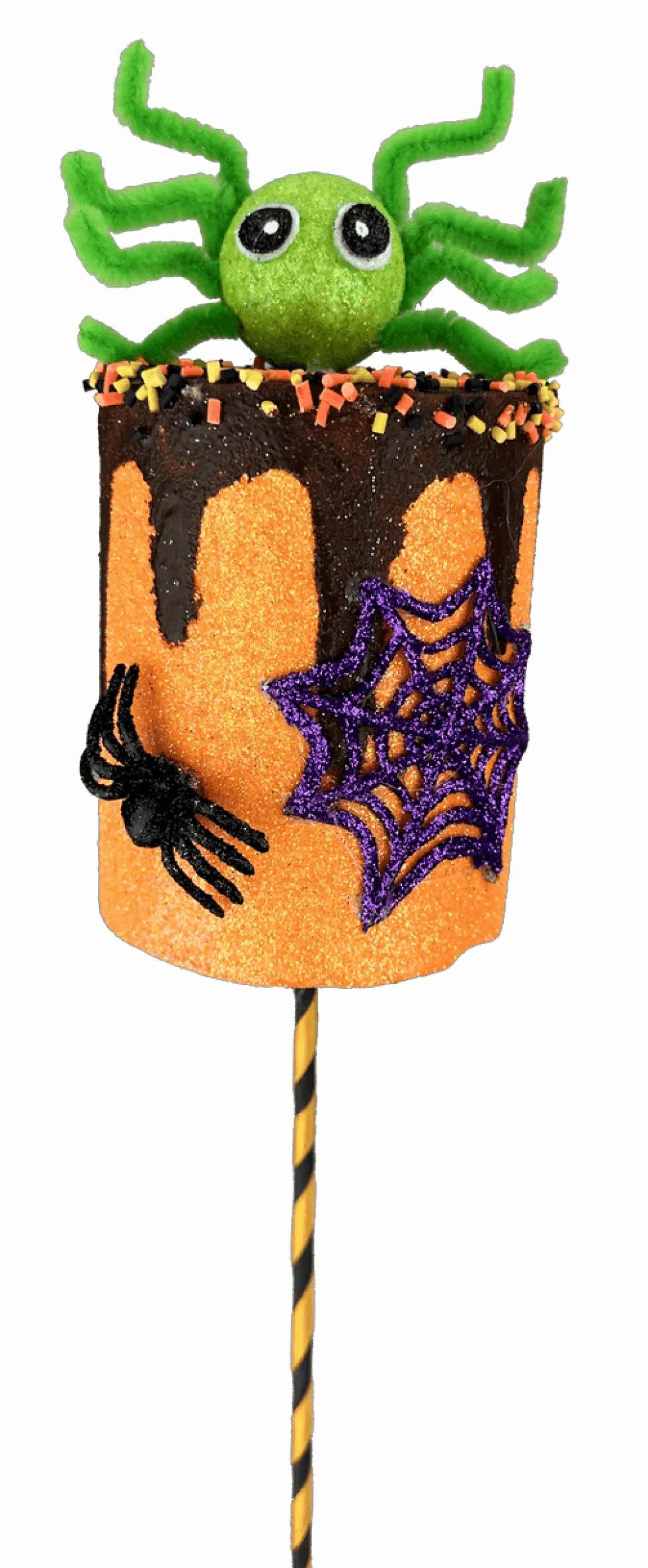 18" Orange Spider Marshmallow Pick