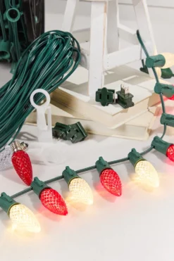 250' Outdoor Christmas Lighting Kit - Warm White/Red
