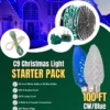 100' Outdoor Christmas Lighting Kit - Cool White/Blue
