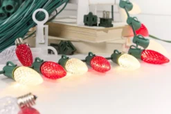 100' Outdoor Christmas Lighting Kit - Warm White/Red