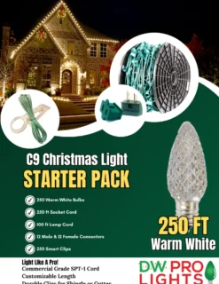 250' Outdoor Christmas Lighting Kit - Warm White
