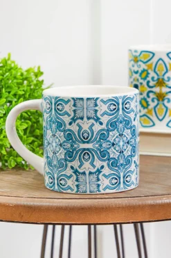 Patterned Dolomite Mug - Set of 4
