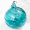 3" - 5" Peacock Blue Glass Swirl Ornament