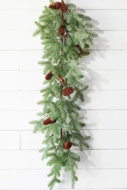 45" PE Fir Pine with Pinecones Garland
