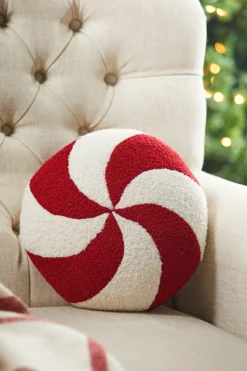 Peppermint Round Pillow 11