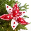22" Peppermint Swirl Poinsettia Stem