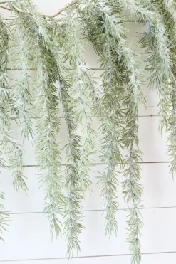 6' Pine Weeping Garland with Frost