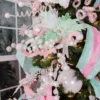 25” Pink Curly Snowflake Stem