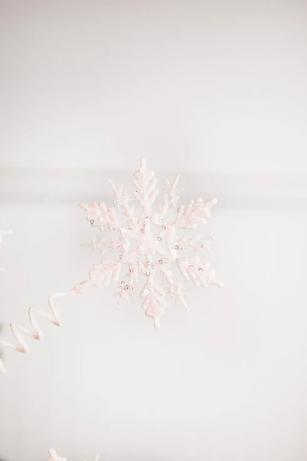 25” Pink Curly Snowflake Stem