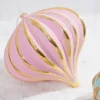 6" Pink Gold Onion Ornament
