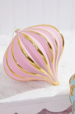 6" Pink Gold Onion Ornament