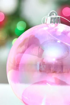 6" Pink Iridescent Ball Ornament