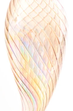 9" Pink Iridescent Glass Finial Ornament