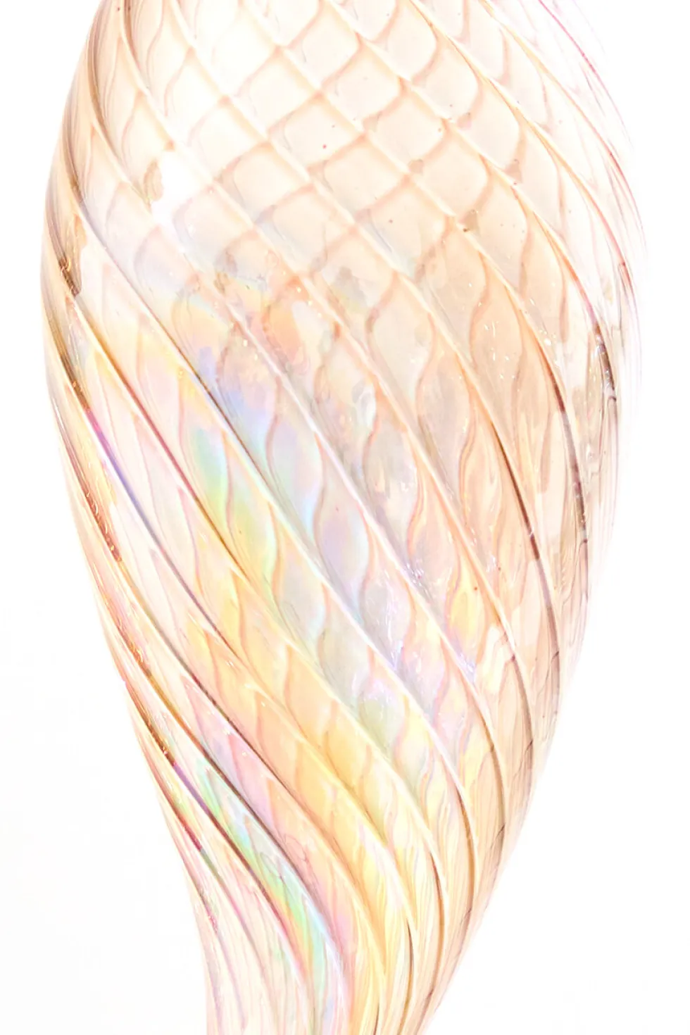 9" Pink Iridescent Glass Finial Ornament