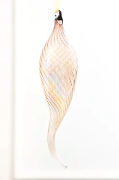 9" Pink Iridescent Glass Finial Ornament