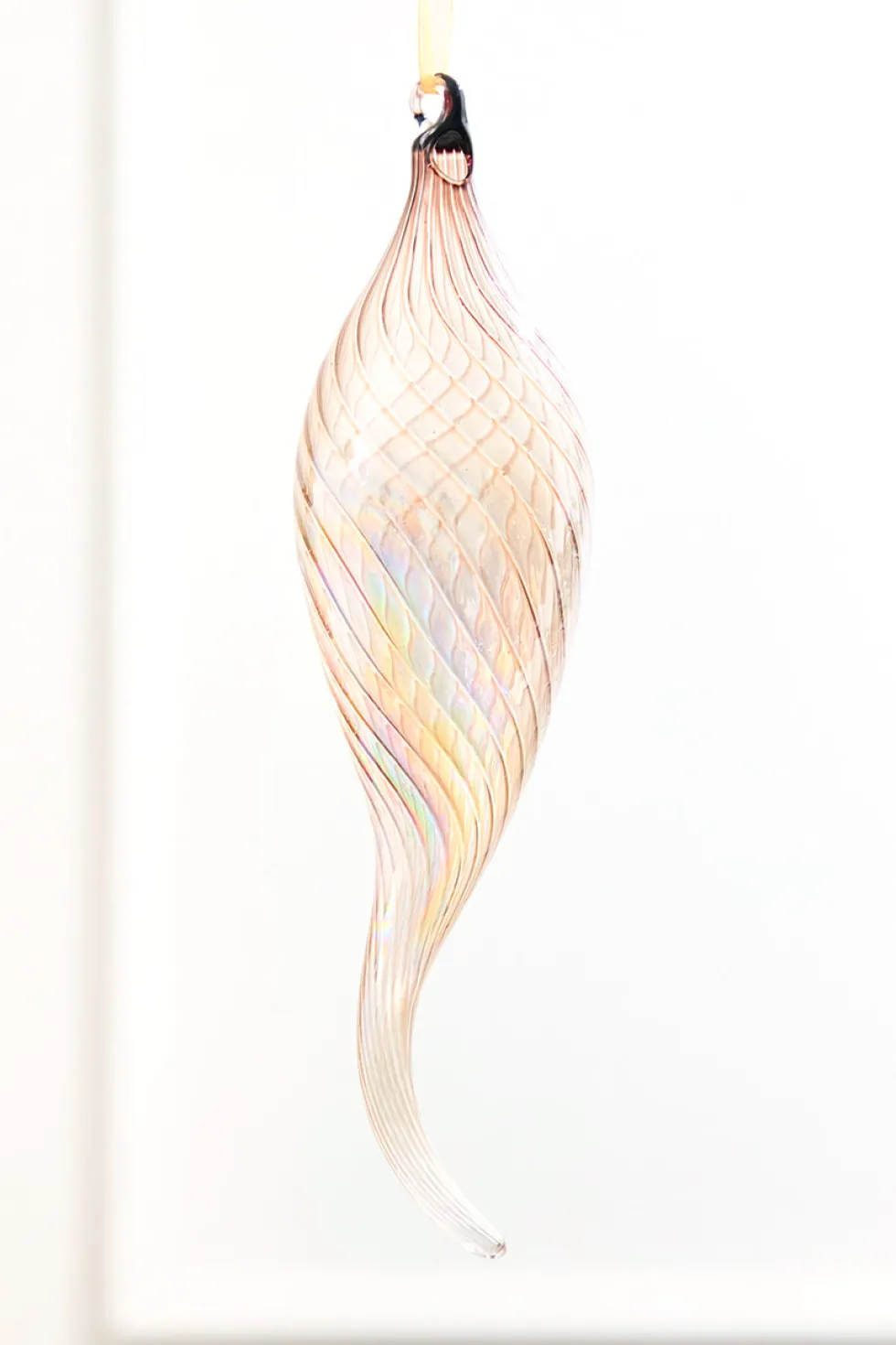 9" Pink Iridescent Glass Finial Ornament