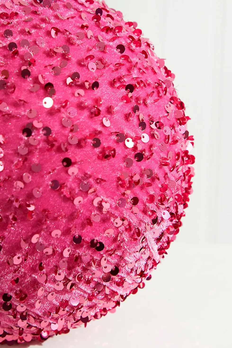 8" Pink Sequin Ball Ornament