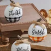 4" Plaid Harvest Pumpkin