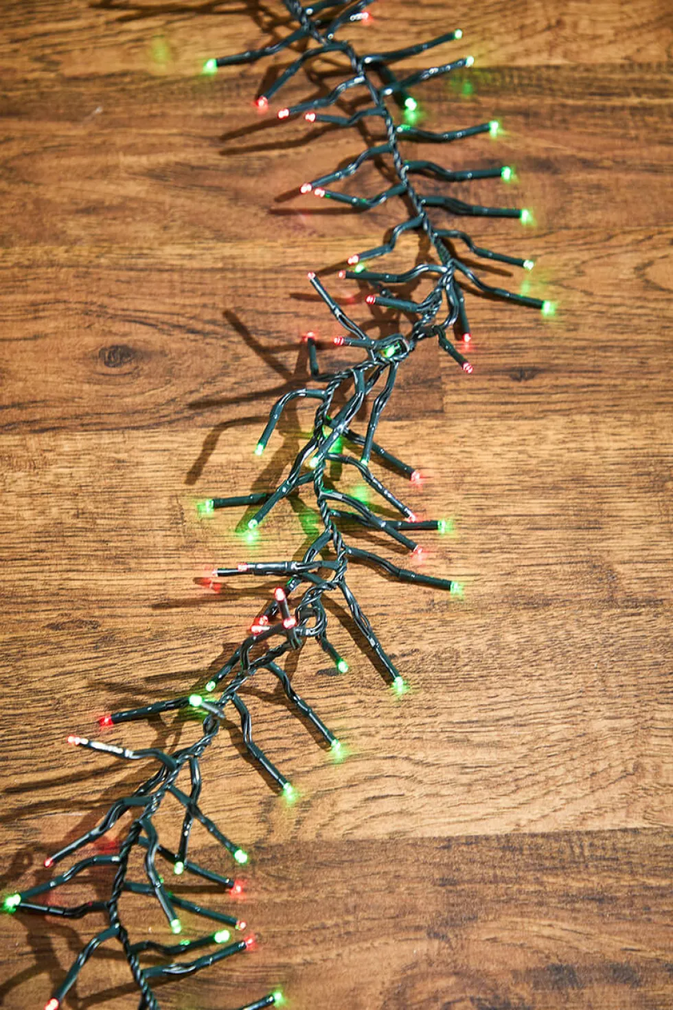 25' Platinum Elite Cluster Lights - 760L Red & Green (Green Cord)