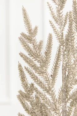 33" Platinum Glitter Fern Spray