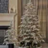 4' Potted Jackson Flocked Pine with 150 Warm White LED Lights