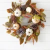 24" Pumpkin Leaves Berry Wreath