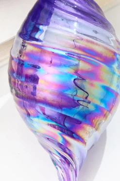 4" - 6" Purple Iridescent Blown Glass Ornament