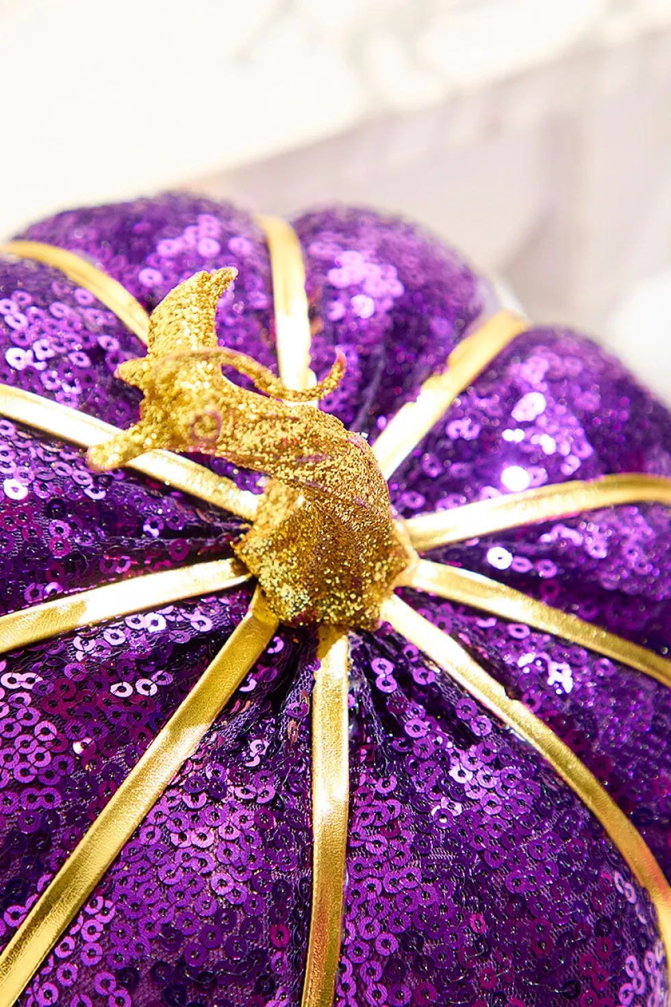 7" Purple Sequin Pumpkin