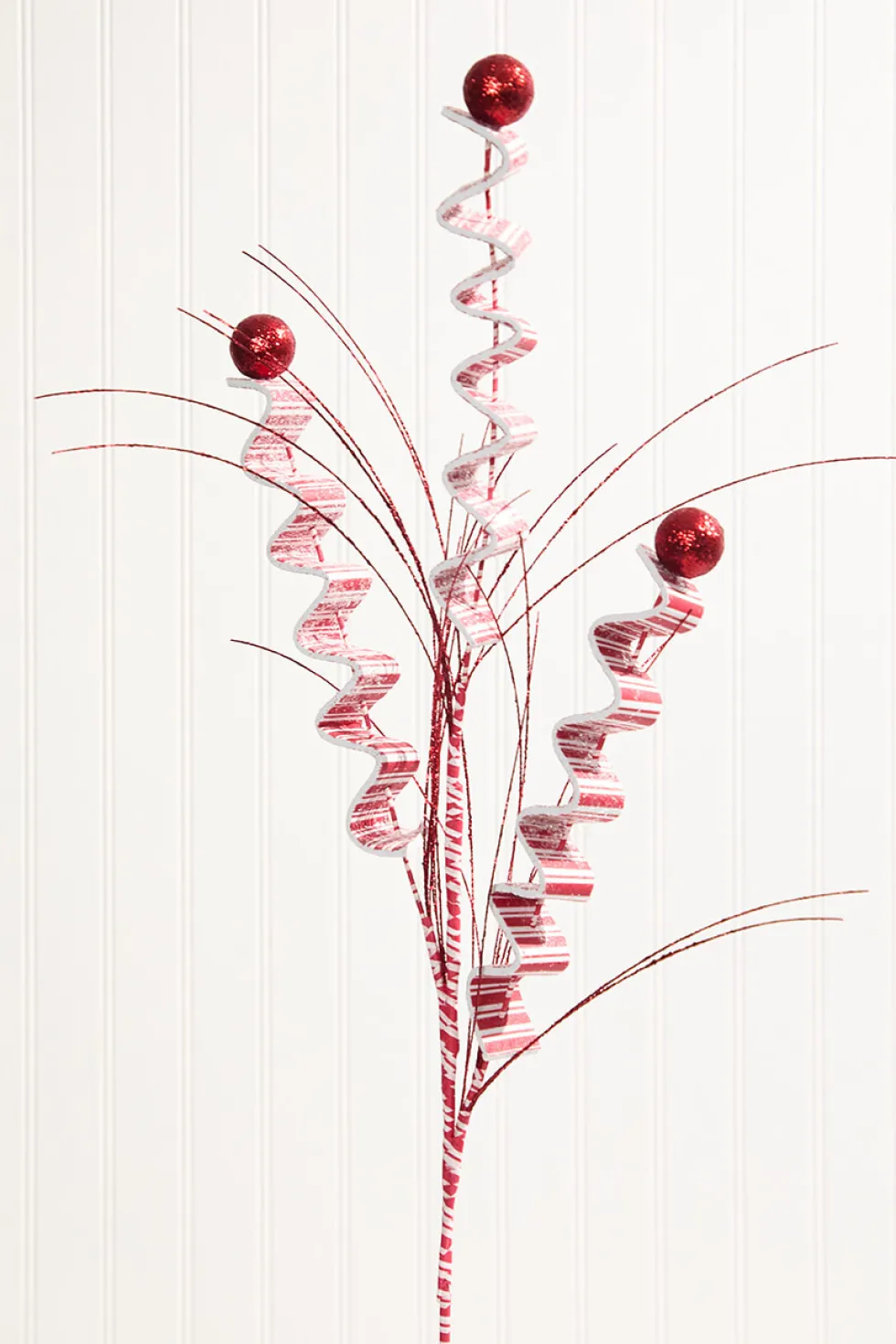 31" Red and White Peppermint Spray