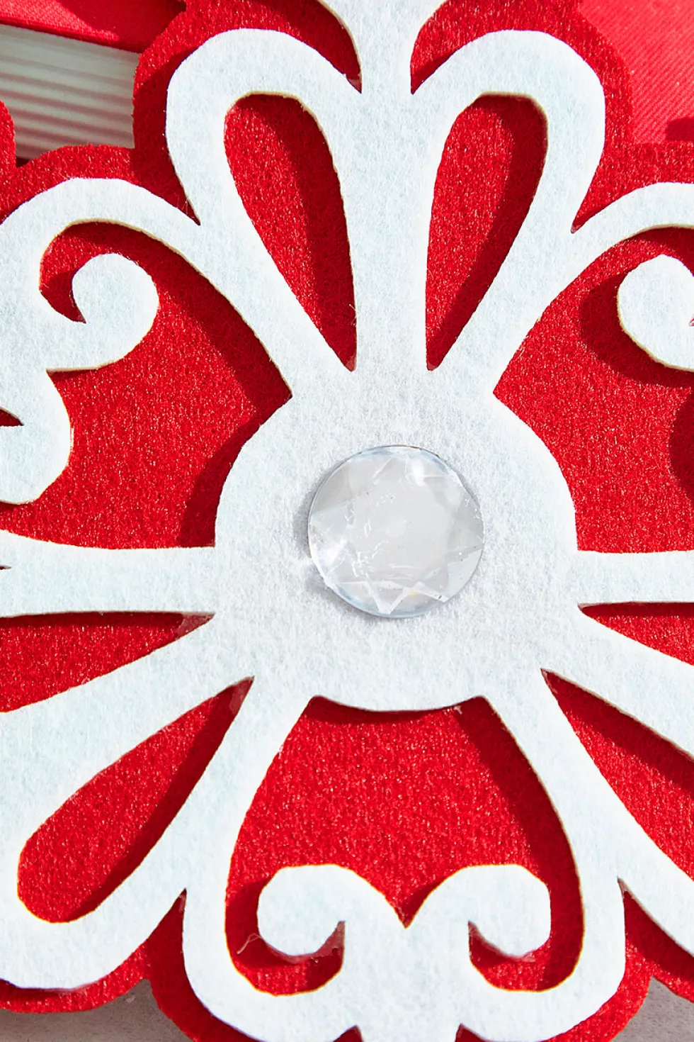 9.8" Red and White Snowflake Ornament