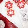 24” Red and White Snowflake Stem