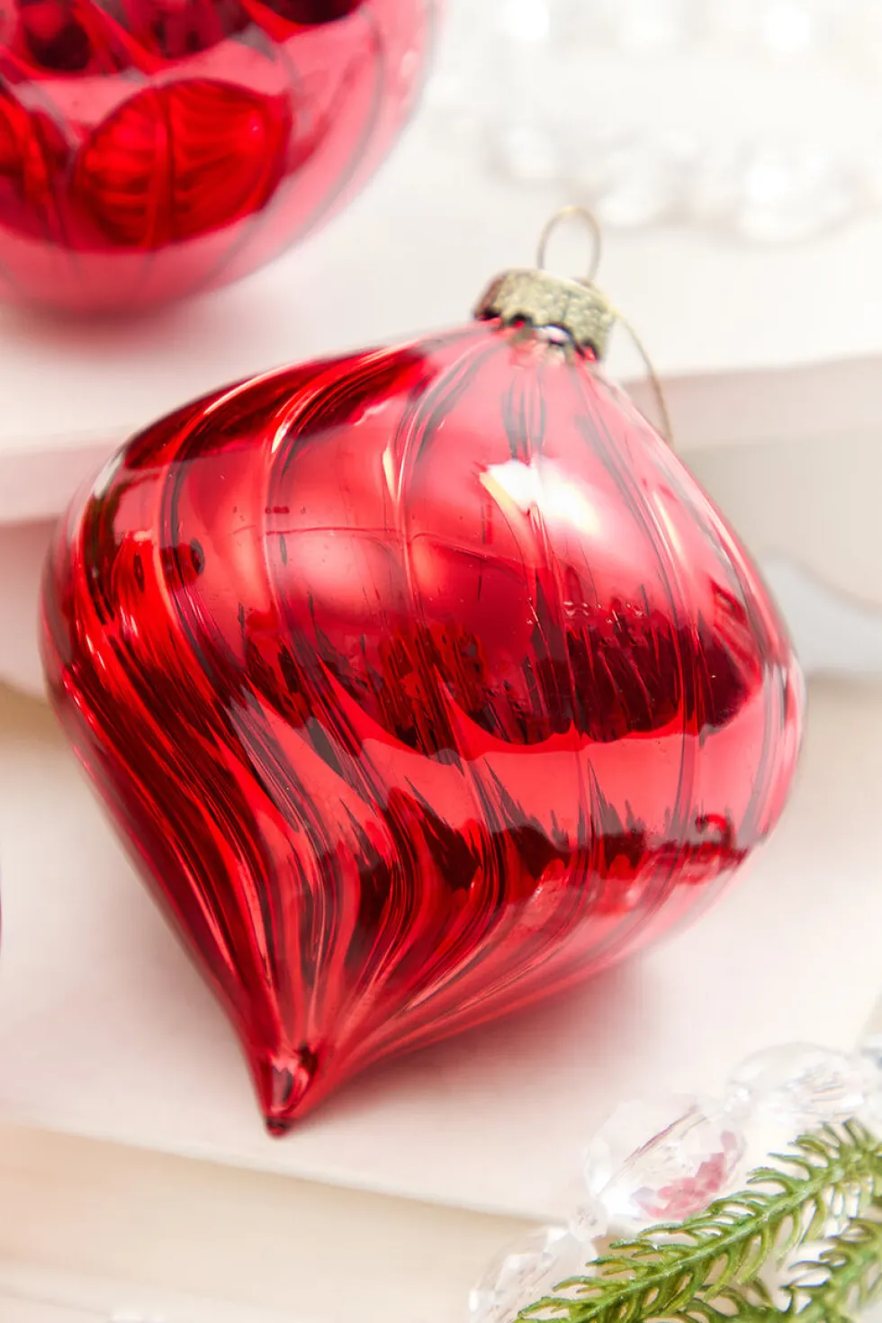 4" - 6" Red Blown Glass Ornament