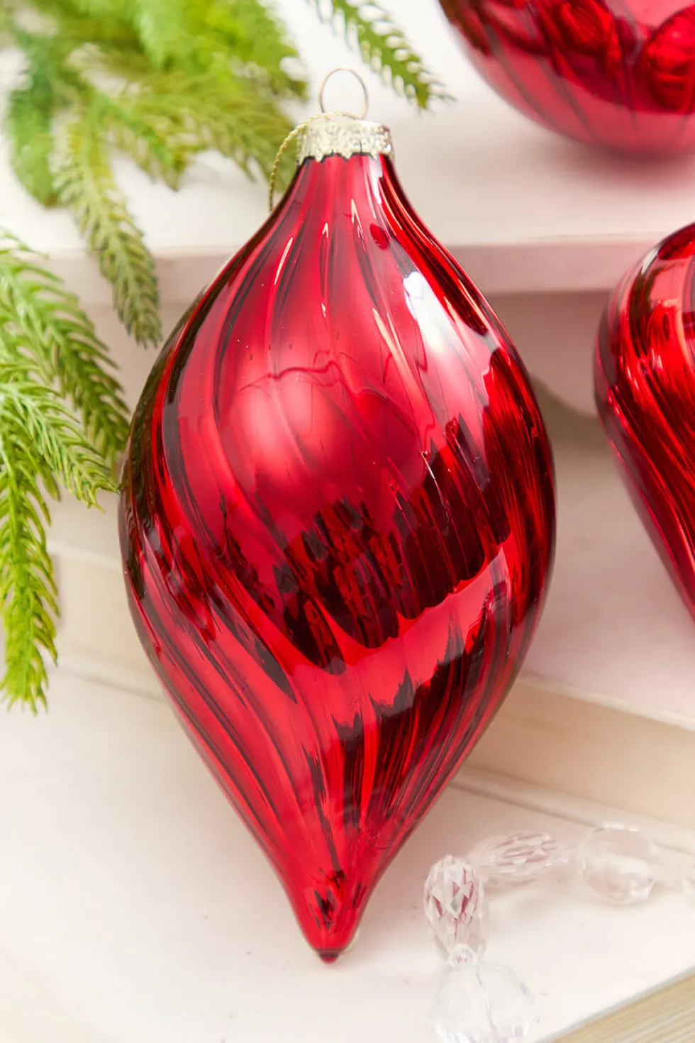 4" - 6" Red Blown Glass Ornament