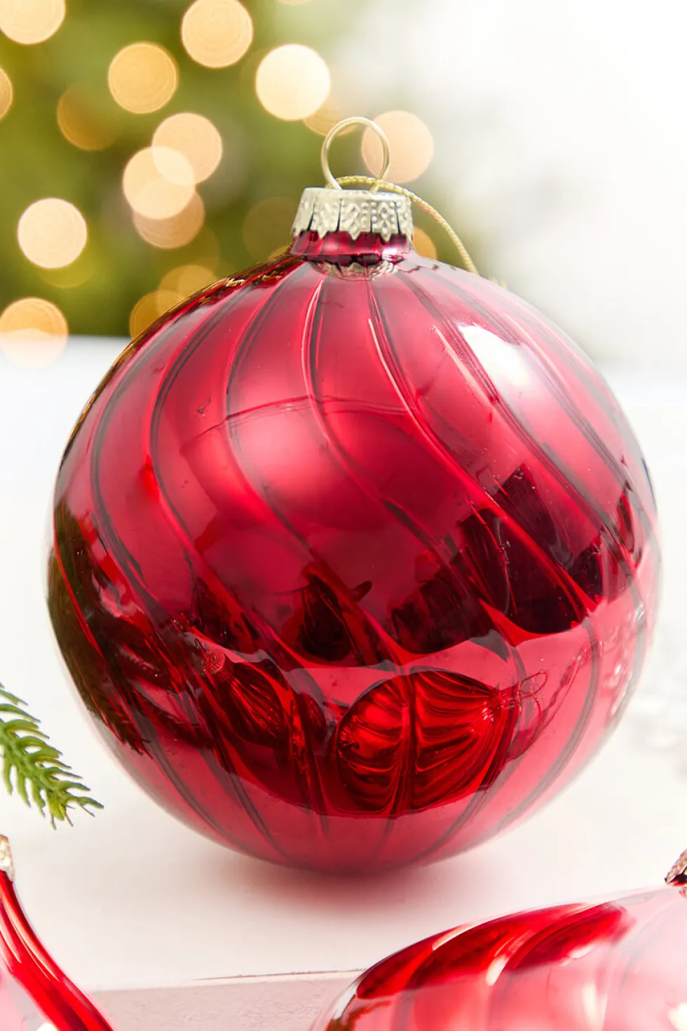 4" - 6" Red Blown Glass Ornament