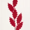 25" Red Felt Leaf Spray with Peppermint Edge
