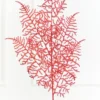 35" Red Glitter Fern Spray